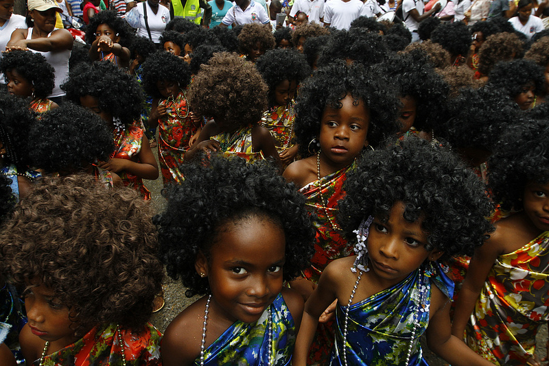 Afro-Cololumbian children during the Feasts of San Pacho