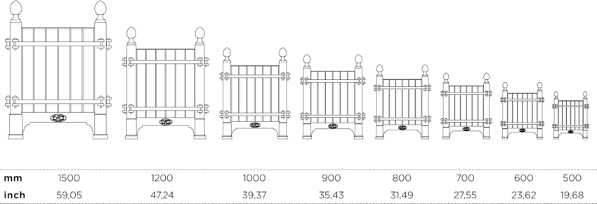 Différentes tailles caisse Château de Versailles 
