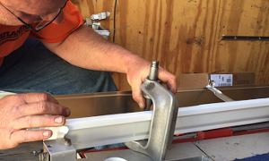 Custom gutter cutting and installation on the premises in Litchfield
