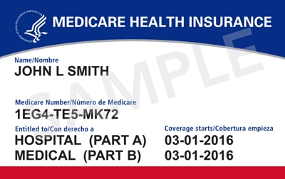 New style Medicare card that doesn't show a person's social security number