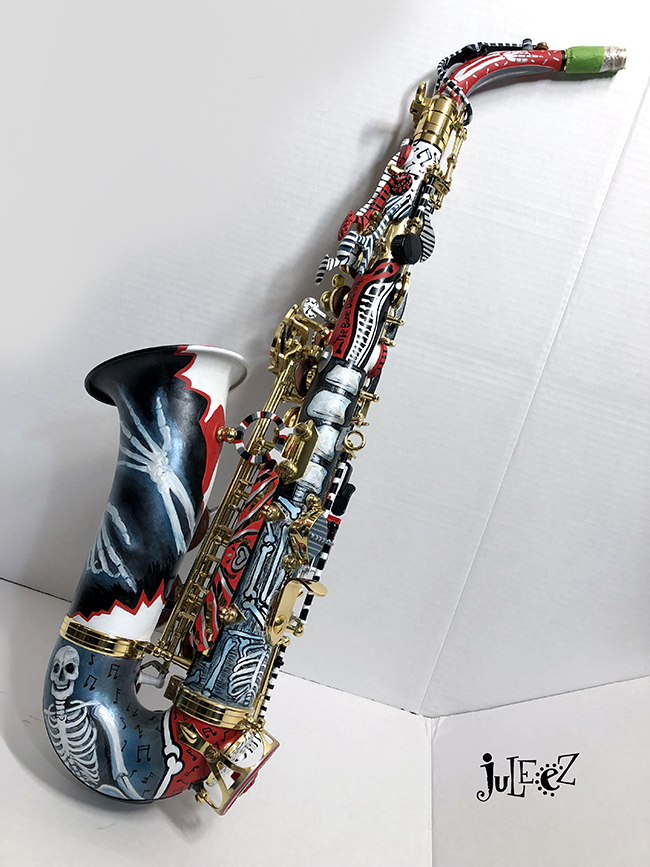 Alto Saxophone Skeleton, Skeleton Sax, Skeleton Musician, Juleez