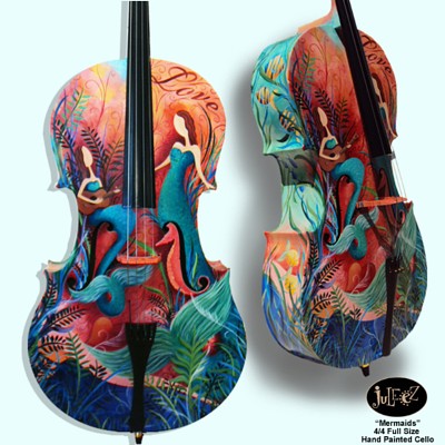 mermaid cello Colorful Musical Instrument Cello for sale Juleez