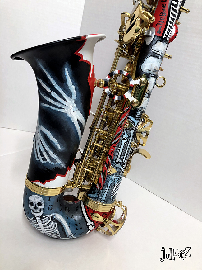 Alto Saxophone Skeleton, Skeleton Sax, Skeleton Musician, Juleez