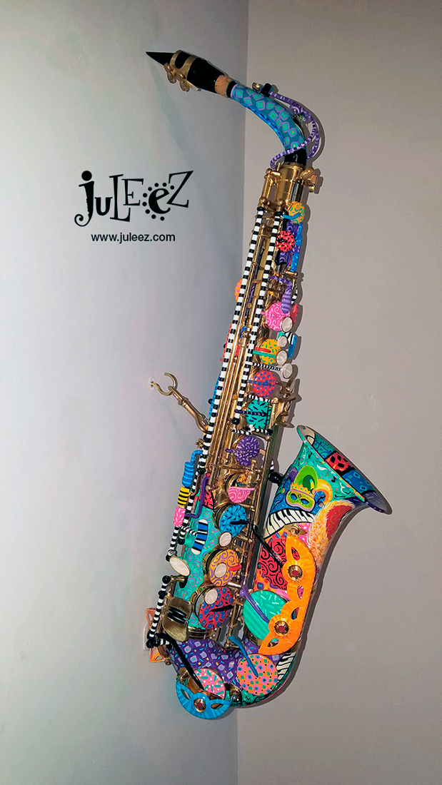 Painted Saxophone, Celebrity Sax, Juleez Saxophone
