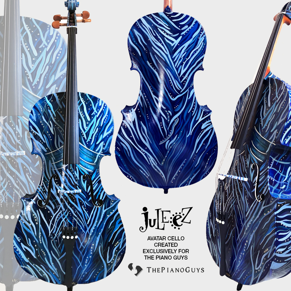 TPG Colorful painted Avatar cello by Juleez for The Piano Guys