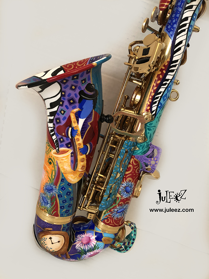 Alto Saxophone Red, Juleez Art, Saxophone Colorful, Jazz Sax Musician