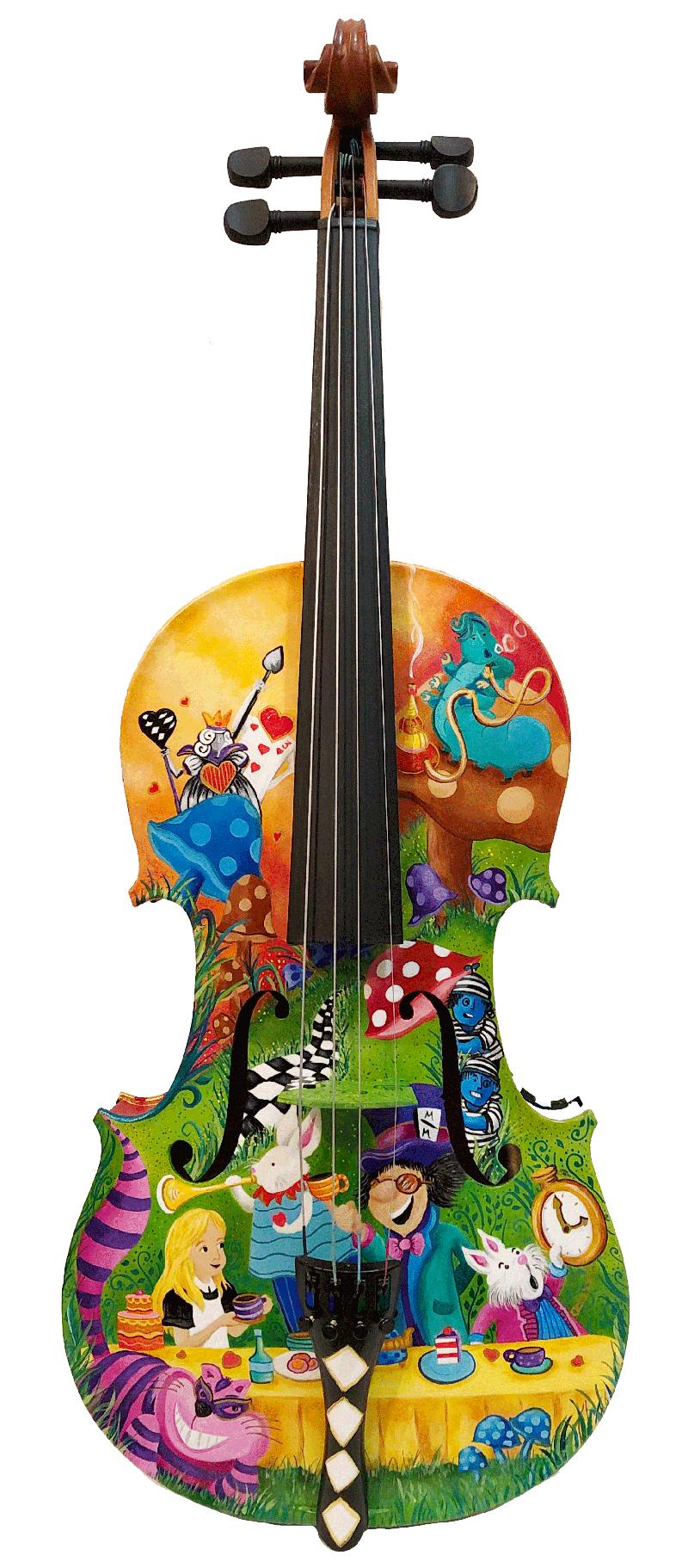 Hand Painted Colorful Violin by Juleez