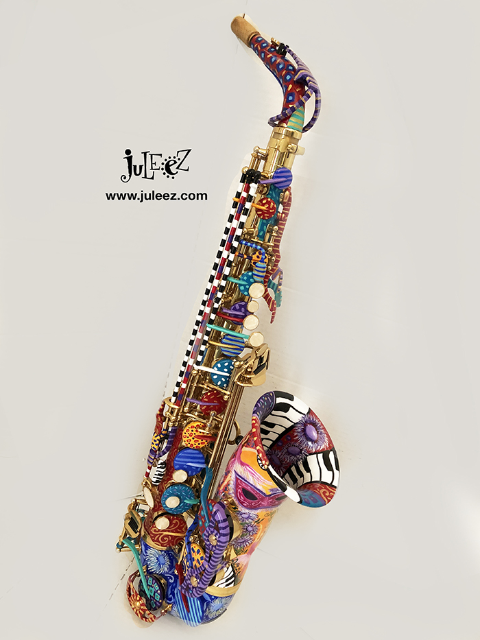 Alto Saxophone Red, Juleez Art, Saxophone Colorful, Jazz Sax Musician