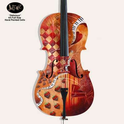 red gold heart Colorful Musical Instrument Cello for sale Juleez