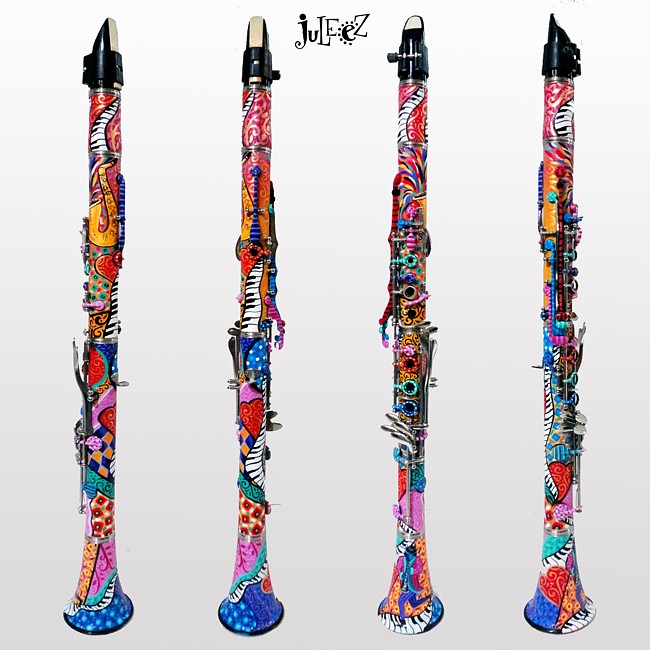 Juleez, Hand Painted Clarinet, Painted Musical Instrument