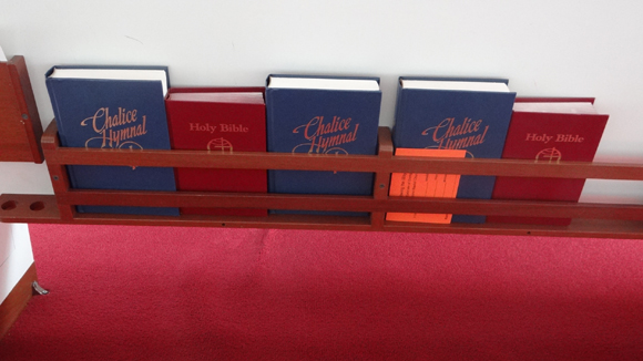 Hymnals and Bibles for all to use
