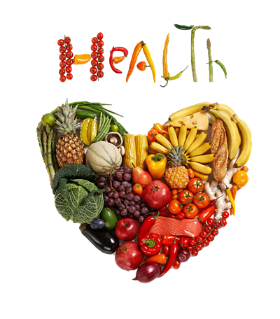 Healthy produce in a heart shape