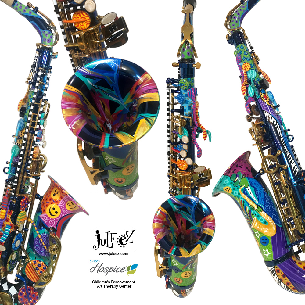 Painted  Saxophone, Colorful Sax by Juleez