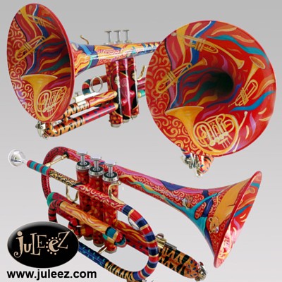 Nasir Cornet Yamaha Cornet for sale hand painted Cornet Musical Instrument art Juleez