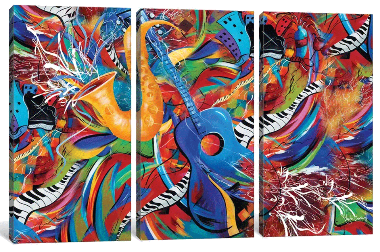 iCanvas Wall Art Jazz Music Guitar Art Juleez