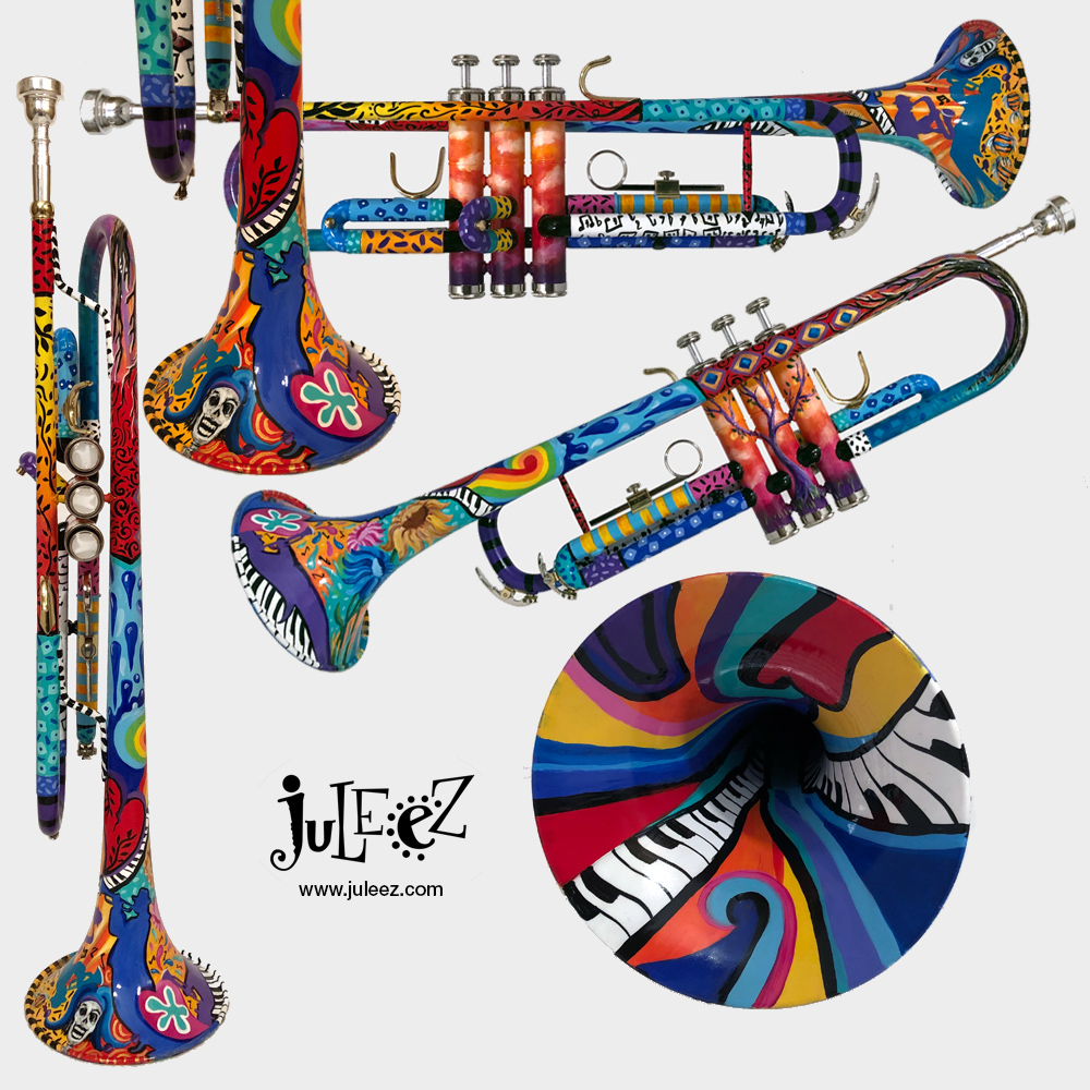 Colorful Painted Trumpet by Juleez