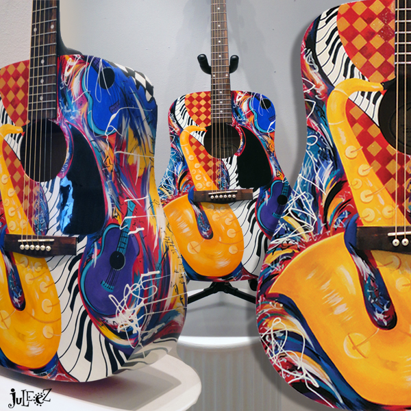 Fender Acoustic Fender Dreadnought for sale, Custom guitar hand painted 