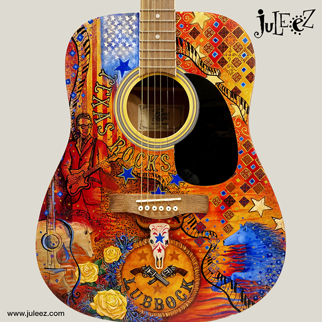 Hand Painted Guitar, Painted Stratocaster guitar, Fender strat, juleez guitar