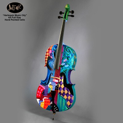  jazz art Music Decor Jazz Painted Cello Full size Juleez 