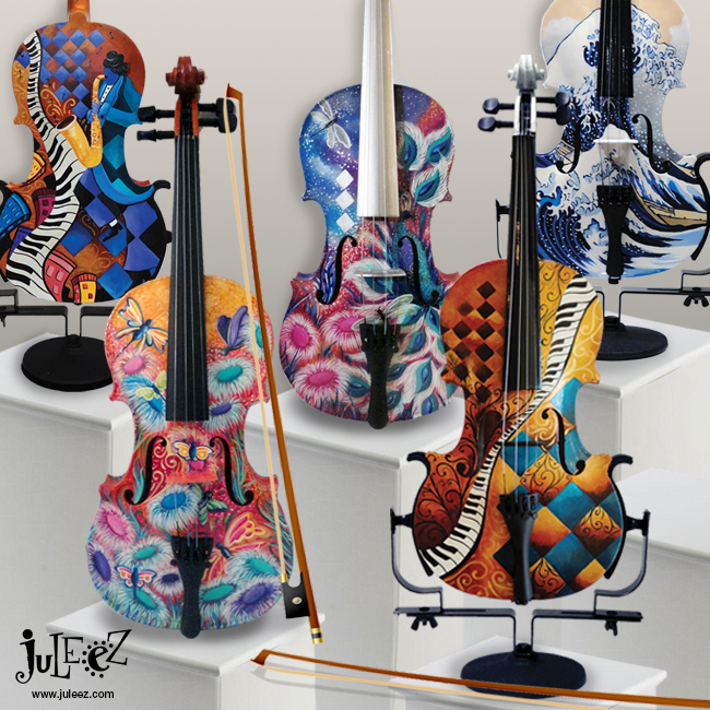 Colorful Painted Saxophones by Juleez