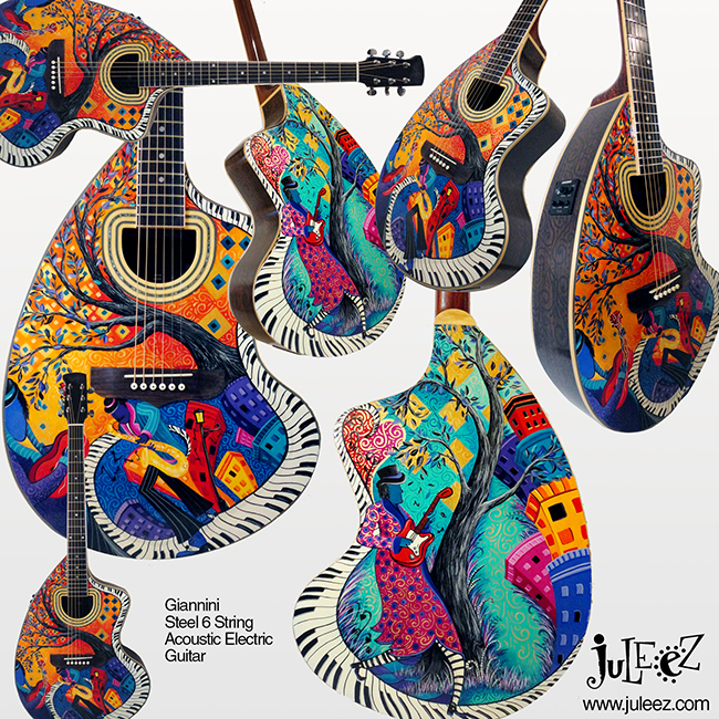 Painted Giannini Guitar by Juleez