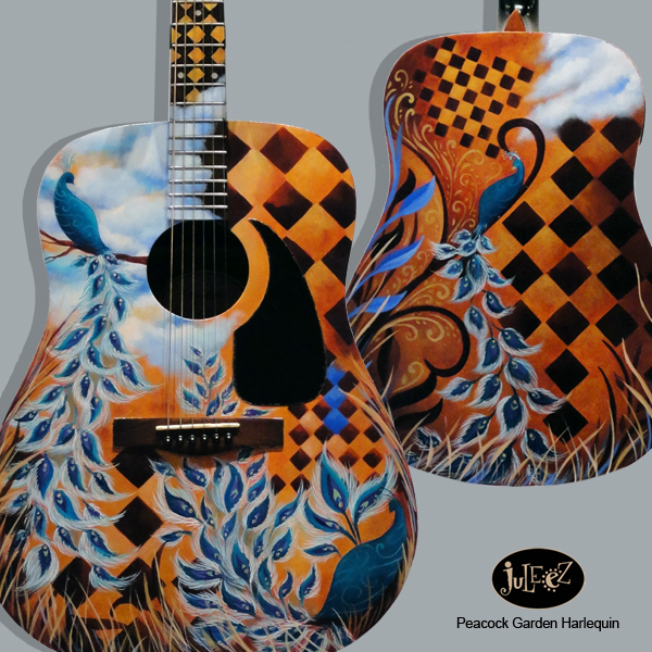 Juleez Painted Guitar Fender Dreadnought Acoustic 