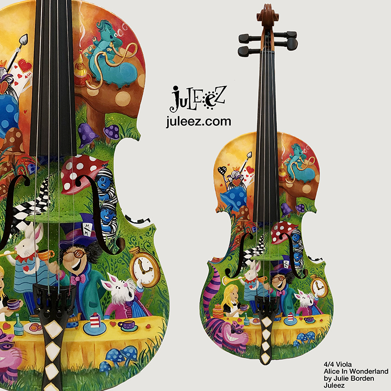 juleez, Painted Cello, Hand painted cello, 4/4 colored cello, 
