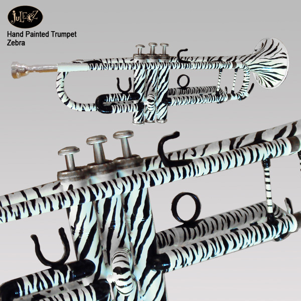Zebra Trumpet Hand Painted Trumpet Juleez Musical Instrument store