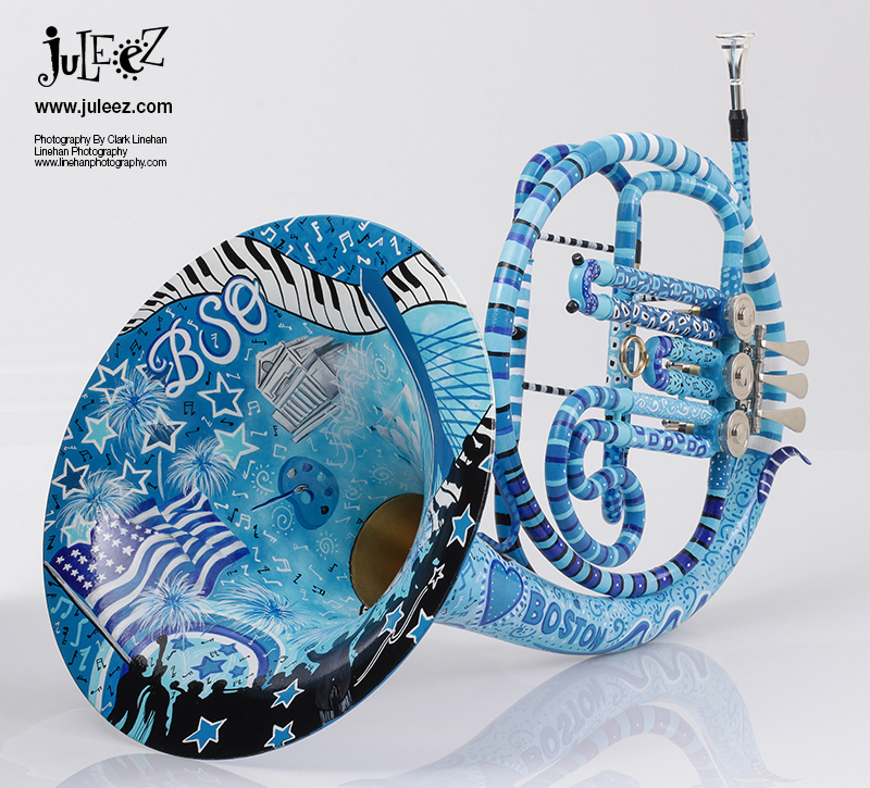 Painted French Horn, Blue French Horn, French Horn colorful, Juleez French Horn, COBCU