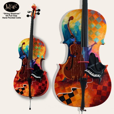 Music Decor Jazz Painted Cello Full size Juleez 