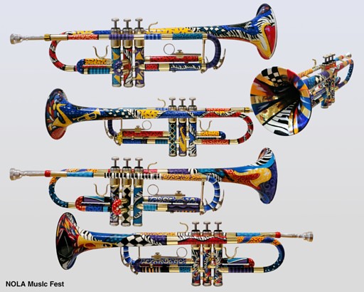 Colorful trumpet painted trumpet by Juleez