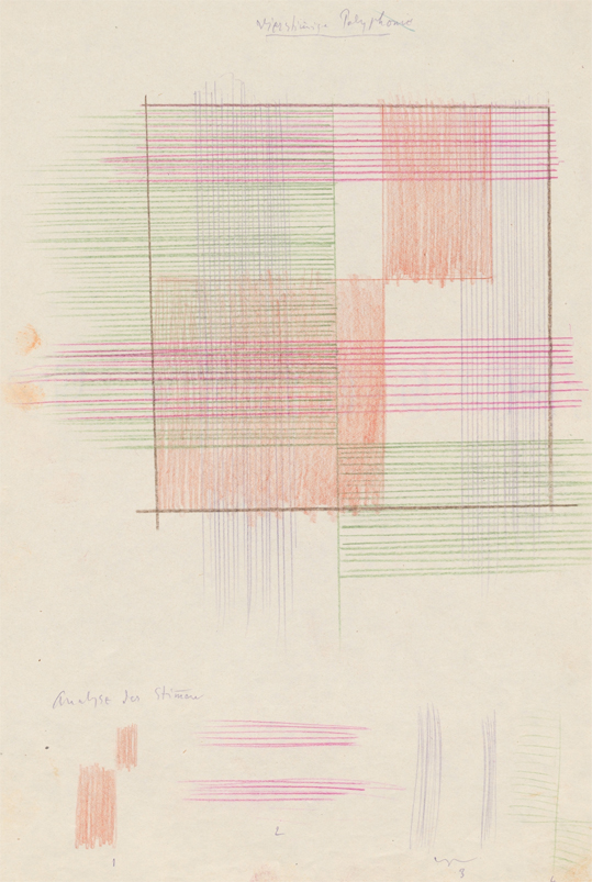 Paul Klee – Bildnerische Gestaltungslehre, I.4 Gliederung, PolPaul Klee – Bildnerische Gestaltungslehre, I.4 Gliederung, Polyphonie, BG I.4/129 ZPK Bernyphonie, BG I.4/129 ZPK Bern