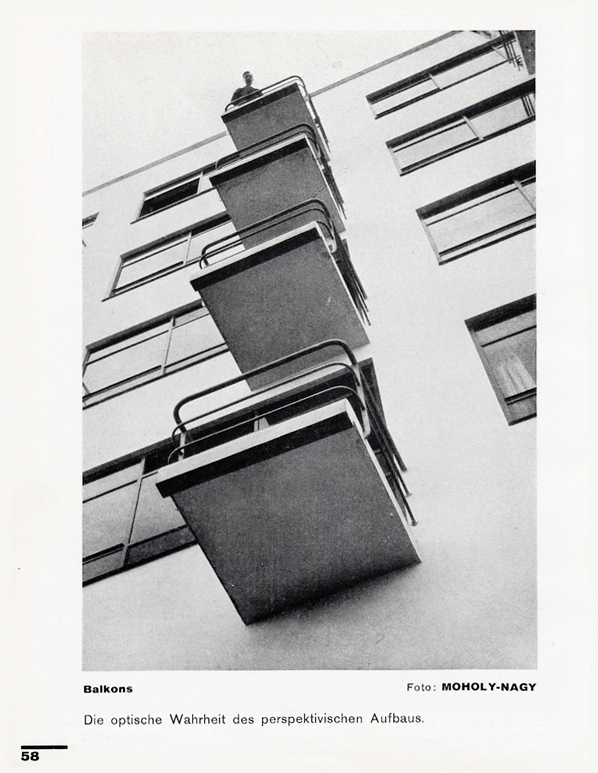 Balkons. Die optische Wahrheit des perspektivischen Aufbaus. Foto: Moholy-Nagy
