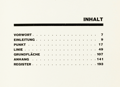 Inhalt Bauhausbuch 09 Kandinsky