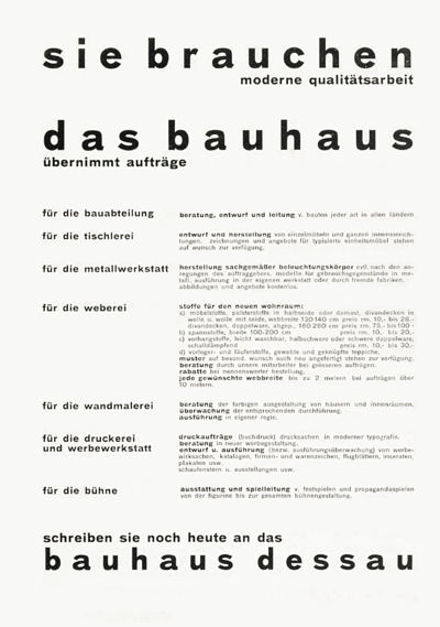bauhaus zeitschrift 4-1928 Rückseite 