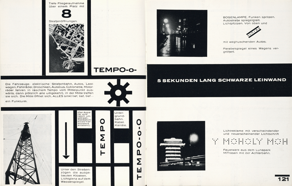 László Moholy-Nagy, Filmskizzen zu „Dynamik der Groß-Stadt. Bauhaus-Buch Band 8
