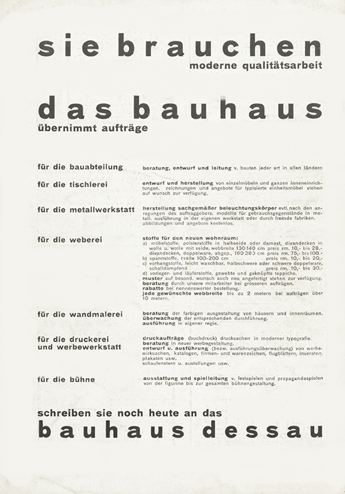 Rückseite der Bauhaus Zeitschrift 2-3 1928