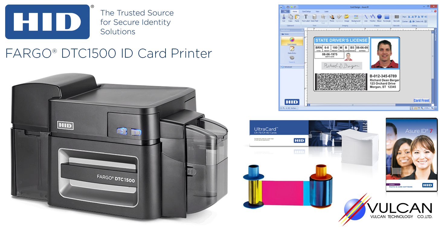 เครื่องพิมพ์บัตร DTC1500 บัตรpvc บัตรพลาสติก บัตรพนักงาน บัตรRFID พิมพ์บัตร